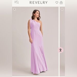 Revelry Rowan Crepe Dress One-Shoulder Lavender‎ Dress